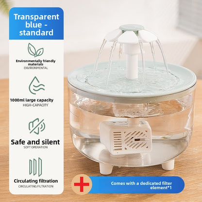 Silent Automatic Cat Water Dispenser Large Capacity Pet Fountain Anti Black Chin Bowl