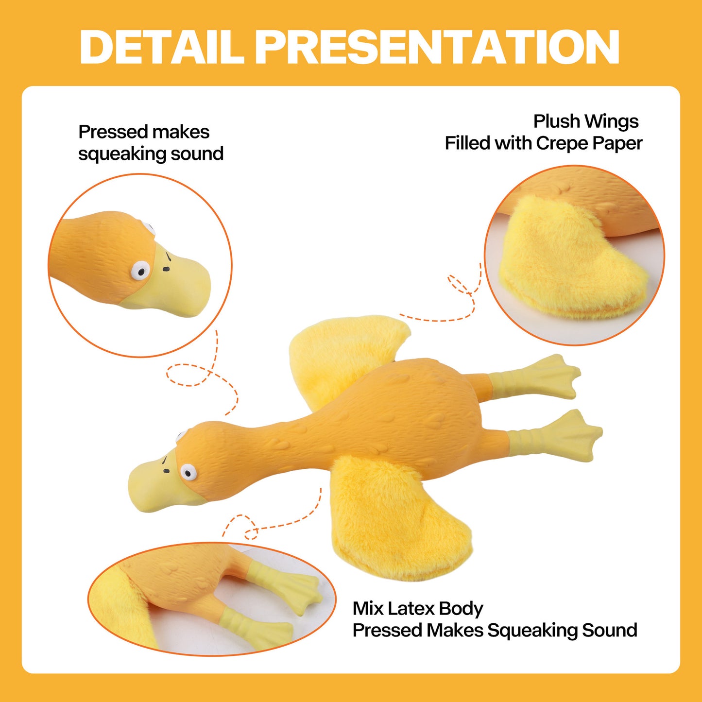 Outdoor Plush Wings Dog Squeaky Chew Toy with Sound for Training