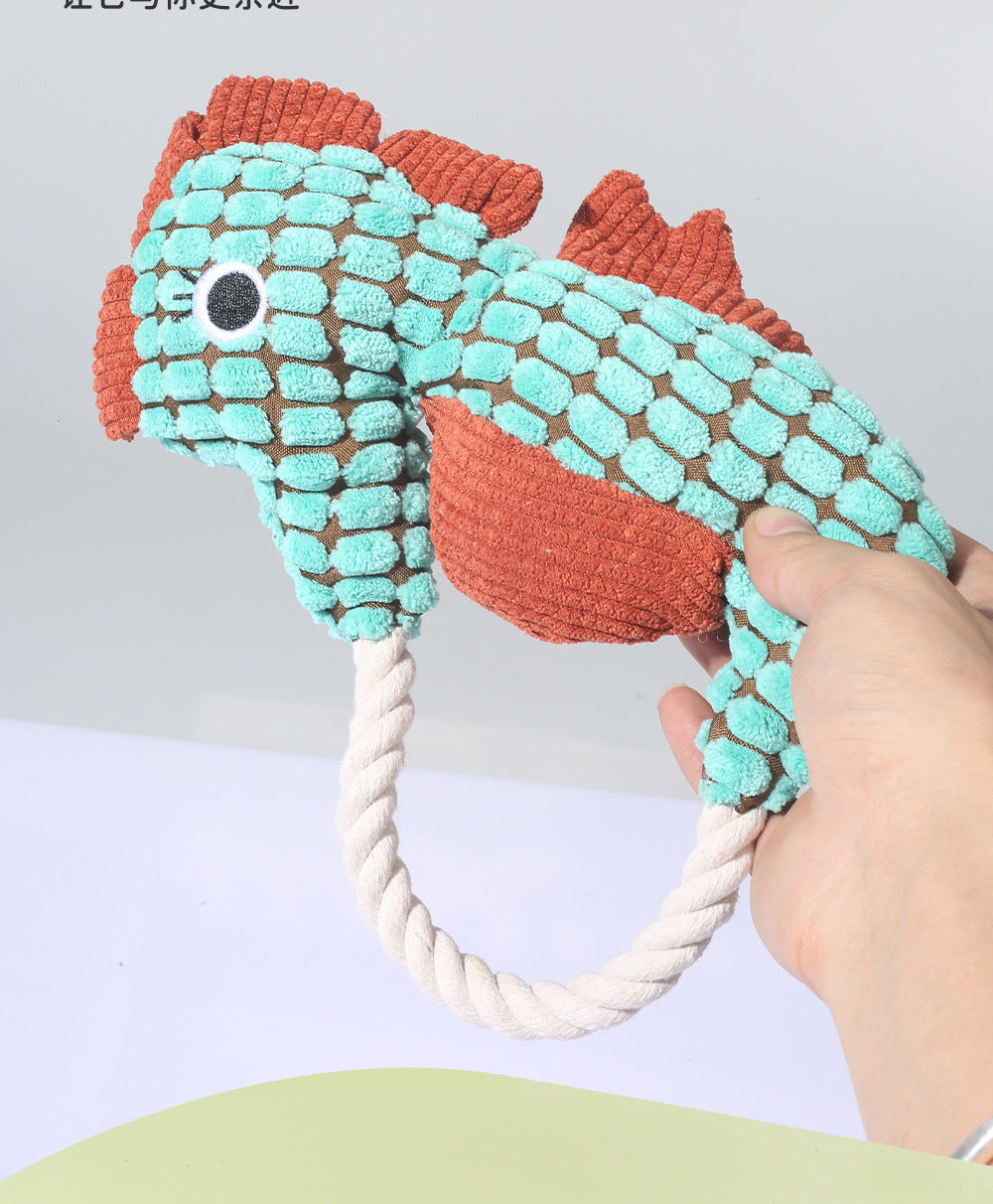 Squeaky Dog Toy Pineapple Fleece Chew Resistant Puppy Teething Chew Toy for Small Medium Dogs Like Corgi Golden Retriever Boredom Relief Interactive Pet Toy