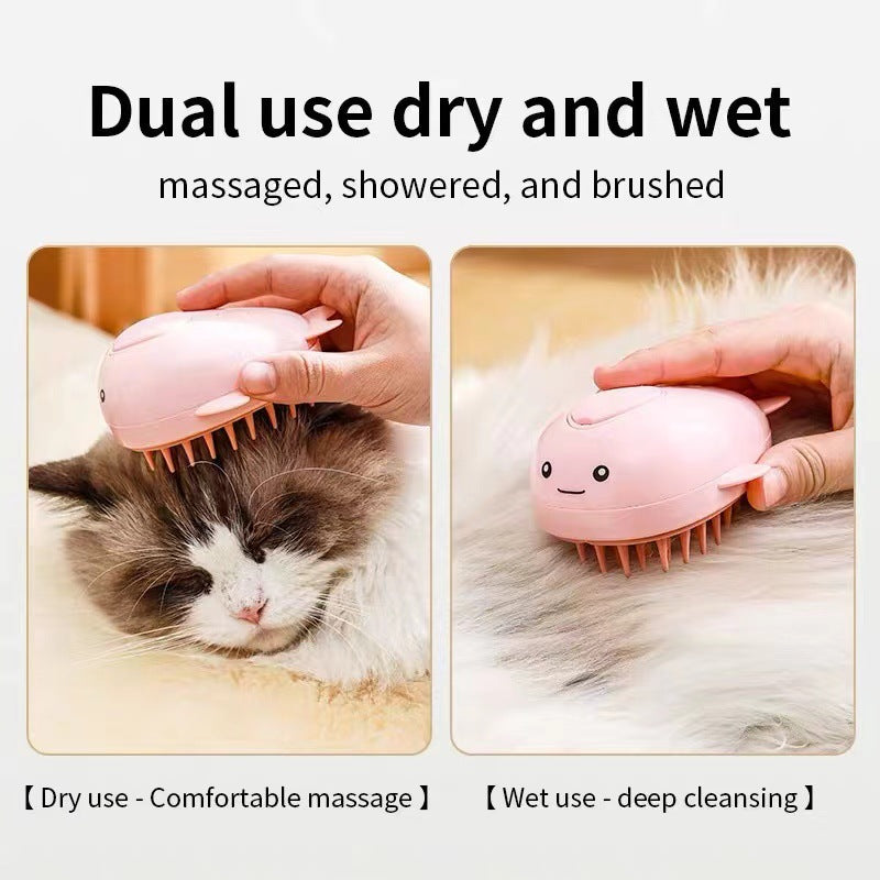 Pet Bath Spray Comb Cat Dog Electric Hair Removal Comb One-Key Anti-Flying Hair Dolphin Massage Brush Rechargeable