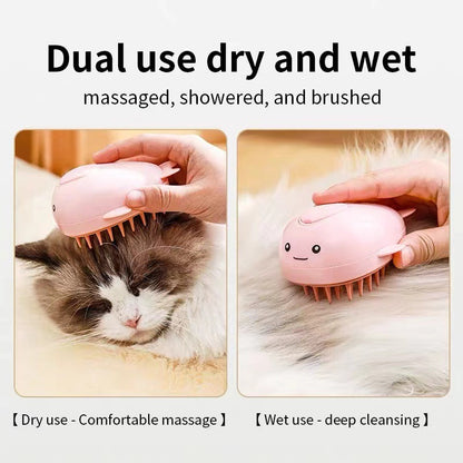 Pet Bath Spray Comb Cat Dog Electric Hair Removal Comb One-Key Anti-Flying Hair Dolphin Massage Brush Rechargeable