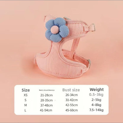 Small Dog Outdoor Walking Leash Vest Style Chest Harness for Teddy Bichon Pomeranian