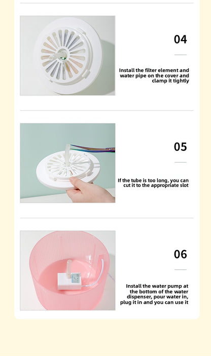 Cactus Shaped Smart Cat Water Dispenser Featuring Filter Flow System