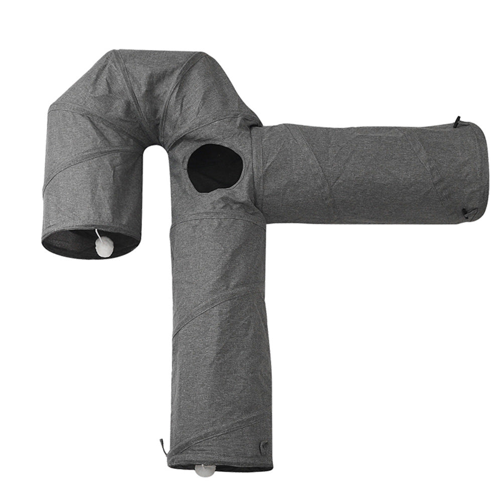 Hot-Selling New Four-Hole Three-Way Curved Foldable Scratch-Resistant Cat Tunnel Pet Toy