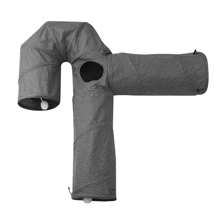 Hot-Selling New Four-Hole Three-Way Curved Foldable Scratch-Resistant Cat Tunnel Pet Toy