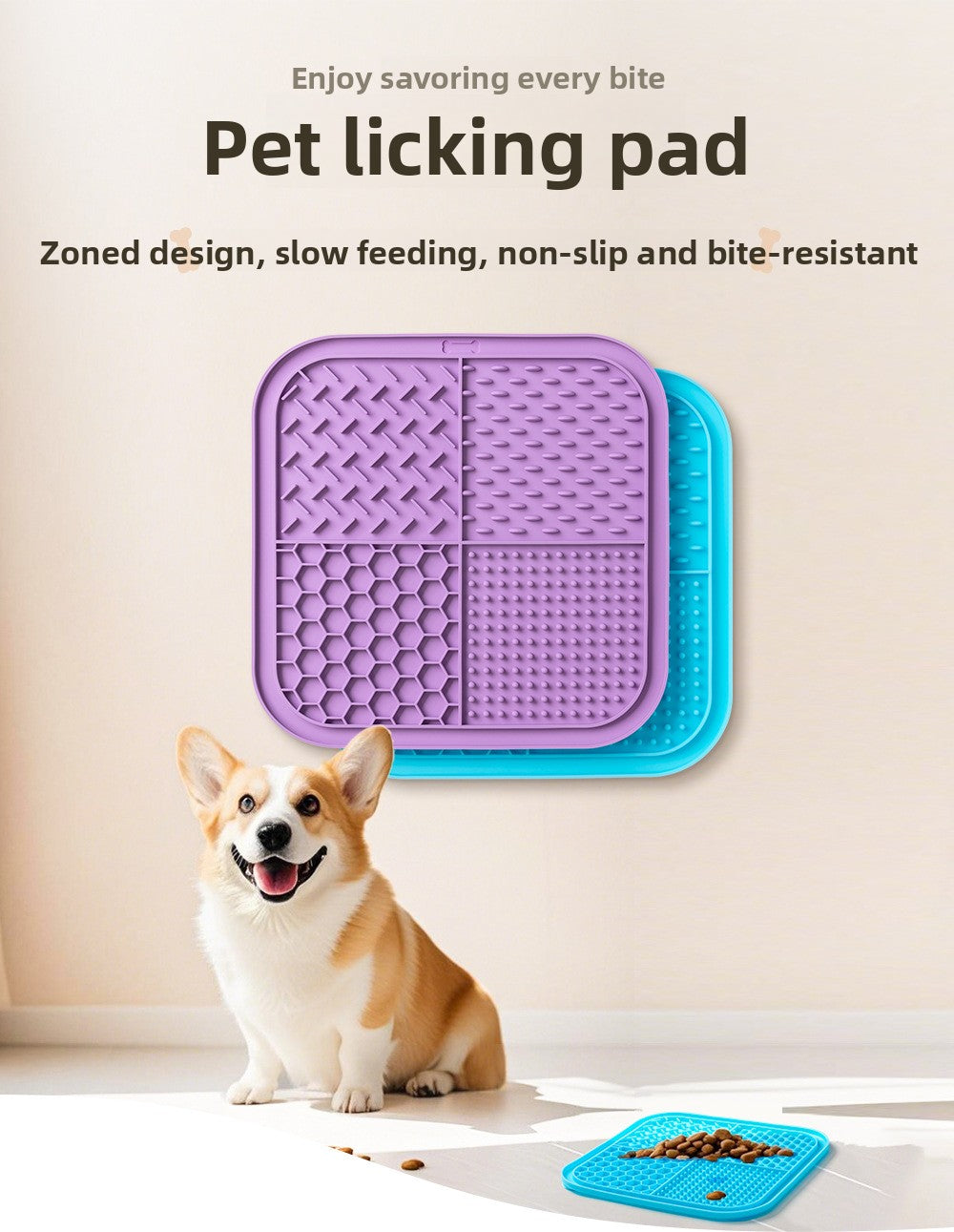 Slow Feeder Mat for Dogs and Cats with Strong Suction Cups Non Slip Licking Mat Large Pet Feeding Tool for Anxiety Relief and Mess Free Meals