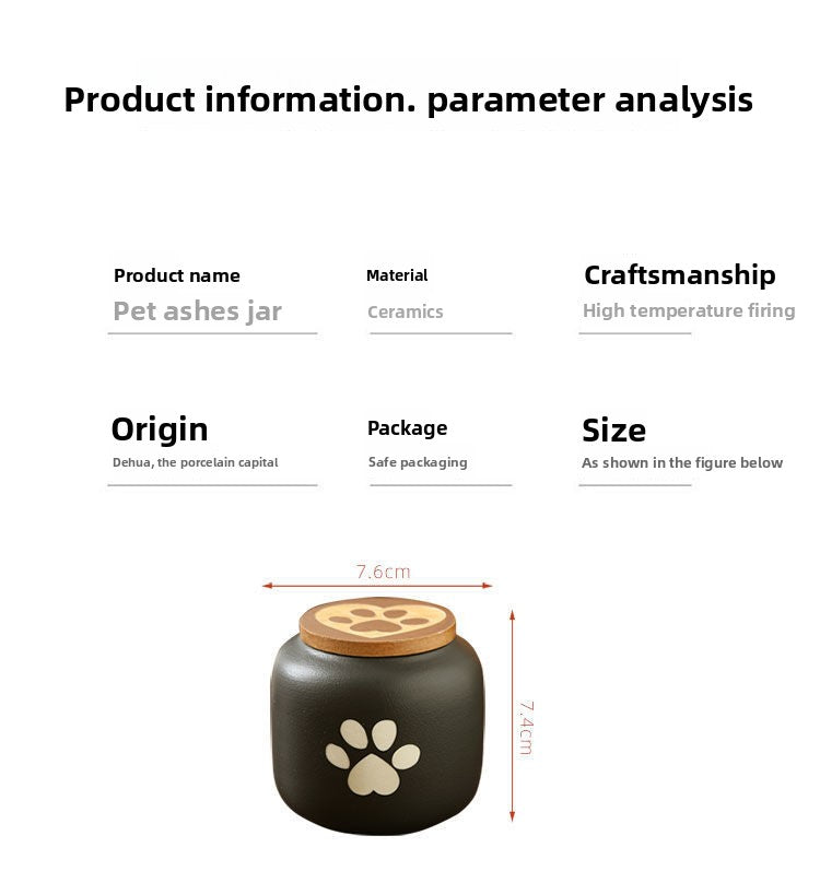 Urne funéraire en céramique gravable pour animaux de compagnie, boîte souvenir scellée et étanche à l'humidité, articles funéraires pour animaux de compagnie 