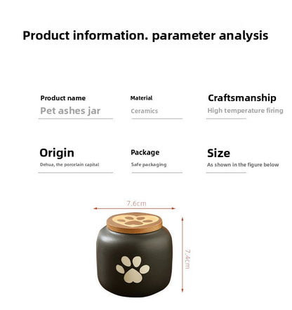 Urne funéraire en céramique gravable pour animaux de compagnie, boîte souvenir scellée et étanche à l'humidité, articles funéraires pour animaux de compagnie 