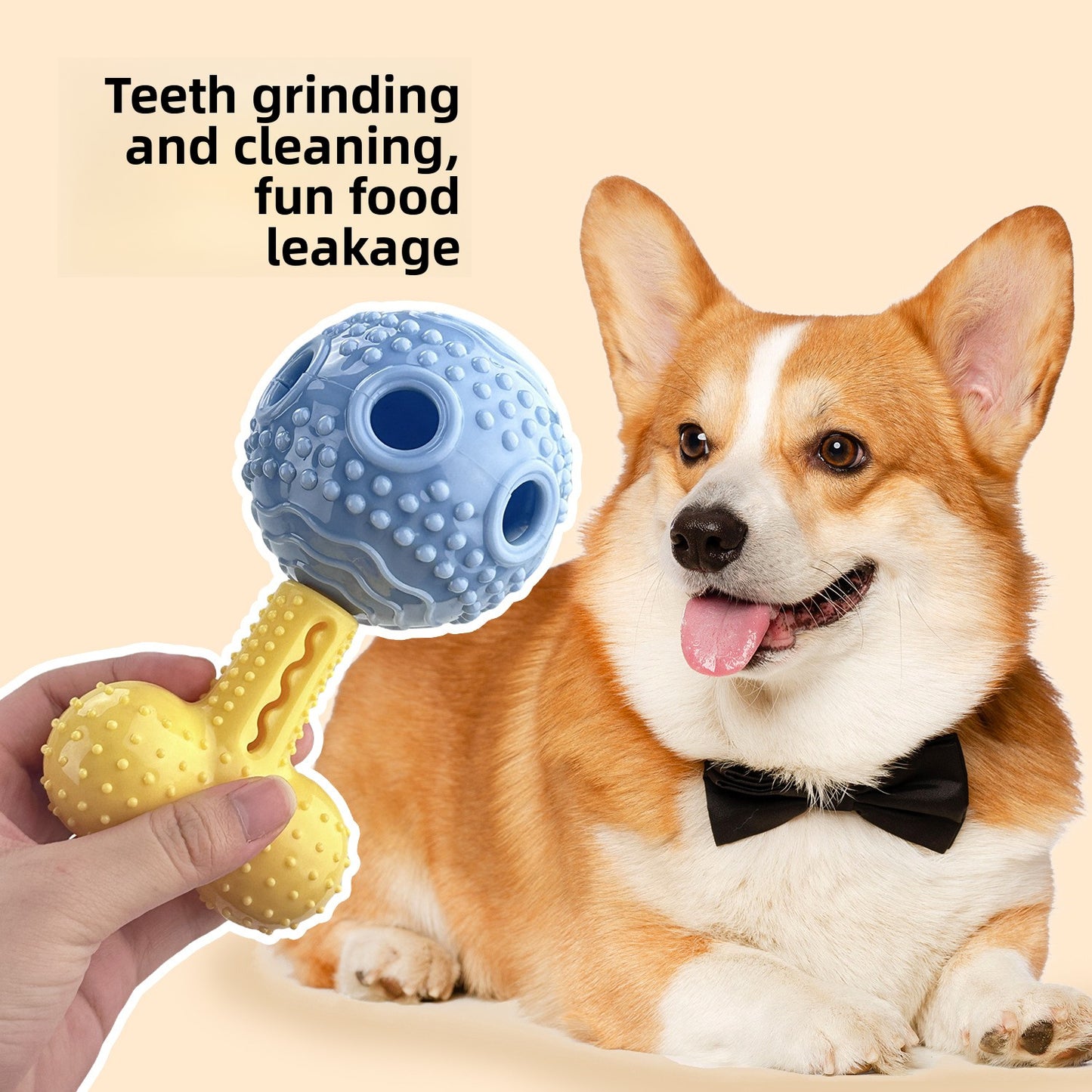 Interactive Dog Chew Toy with Treat Dispenser Durable Silicone Puppy Training Toy for Teddy Small Medium Dogs