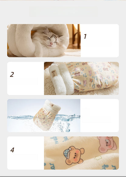 Dog House Pet Nest Closed Type Autumn Winter Cat Nest Two-tone Knitted Tent Nest Warm Round Nest Enclosed Dog House Pet