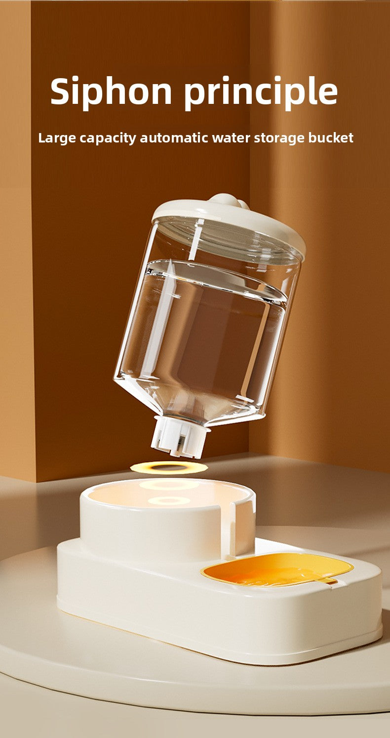 Large Capacity 5L Automatic Pet Feeder and Waterer Combo Adjustable Height Dog Cat Bowl Set with Non Slip Base