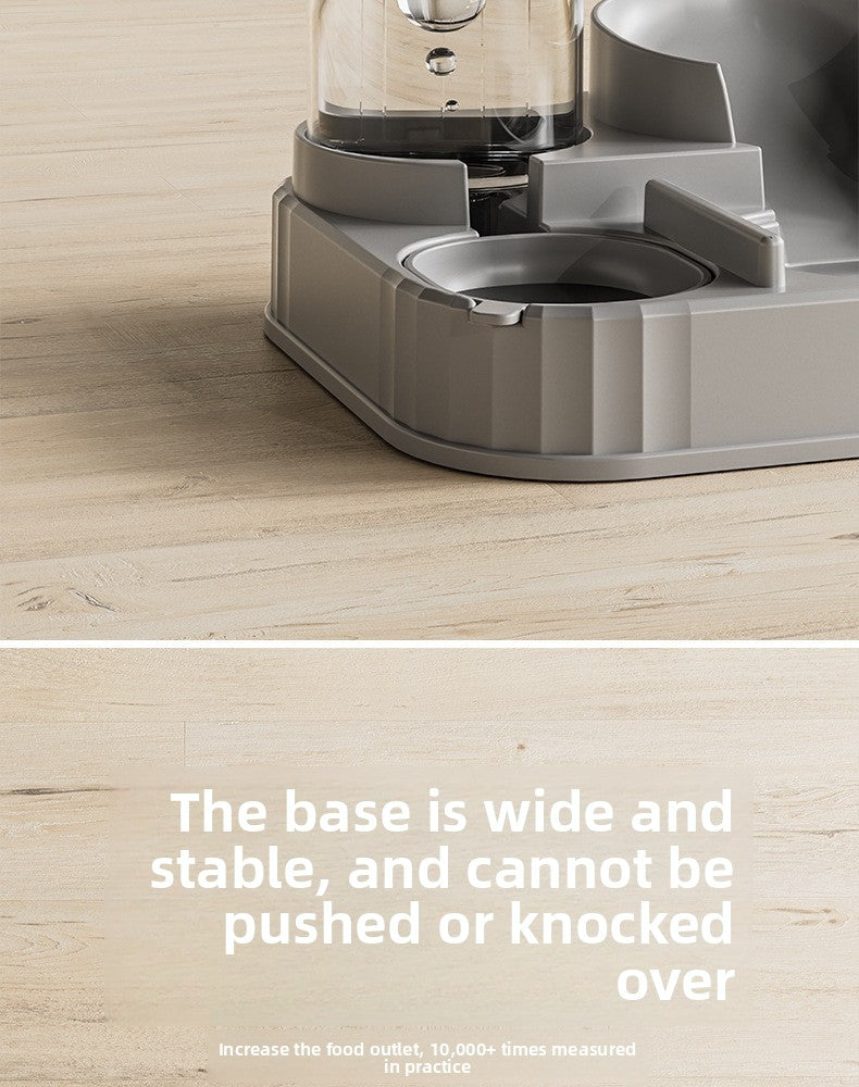 Cat Water Fountain Combined with Automatic Pet Feeder and Flowing Drinking Water Bowl