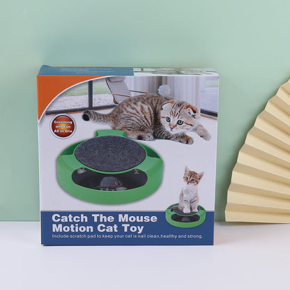 Cat Turntable Puzzle Play Plate Featuring Shadowless Mouse Toy