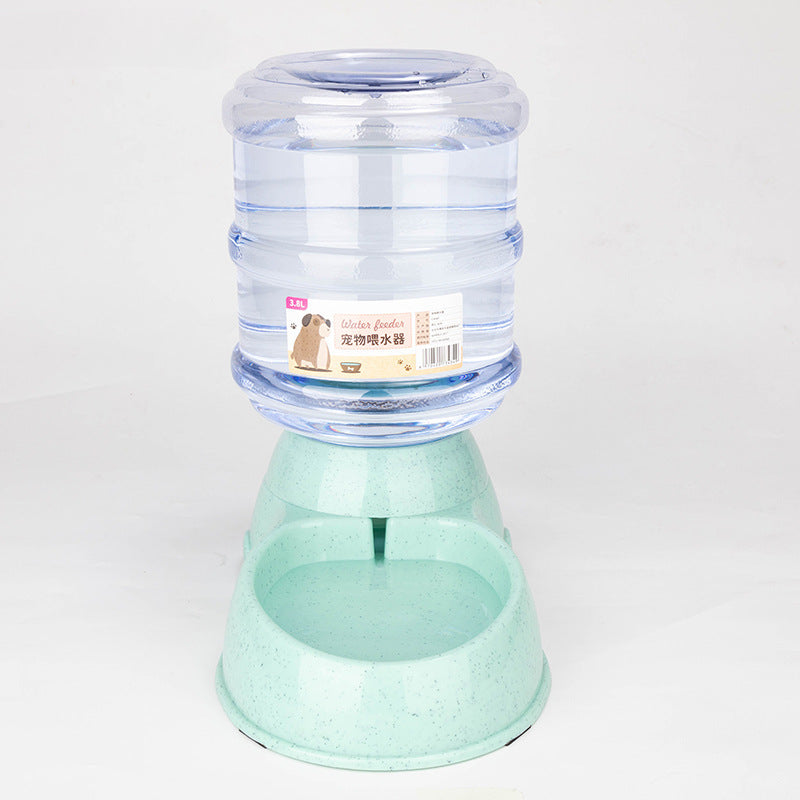 Large Capacity 3.8L Automatic Pet Feeder Dog Waterer Bowl Wheat Straw Eco Friendly Pet Supplies