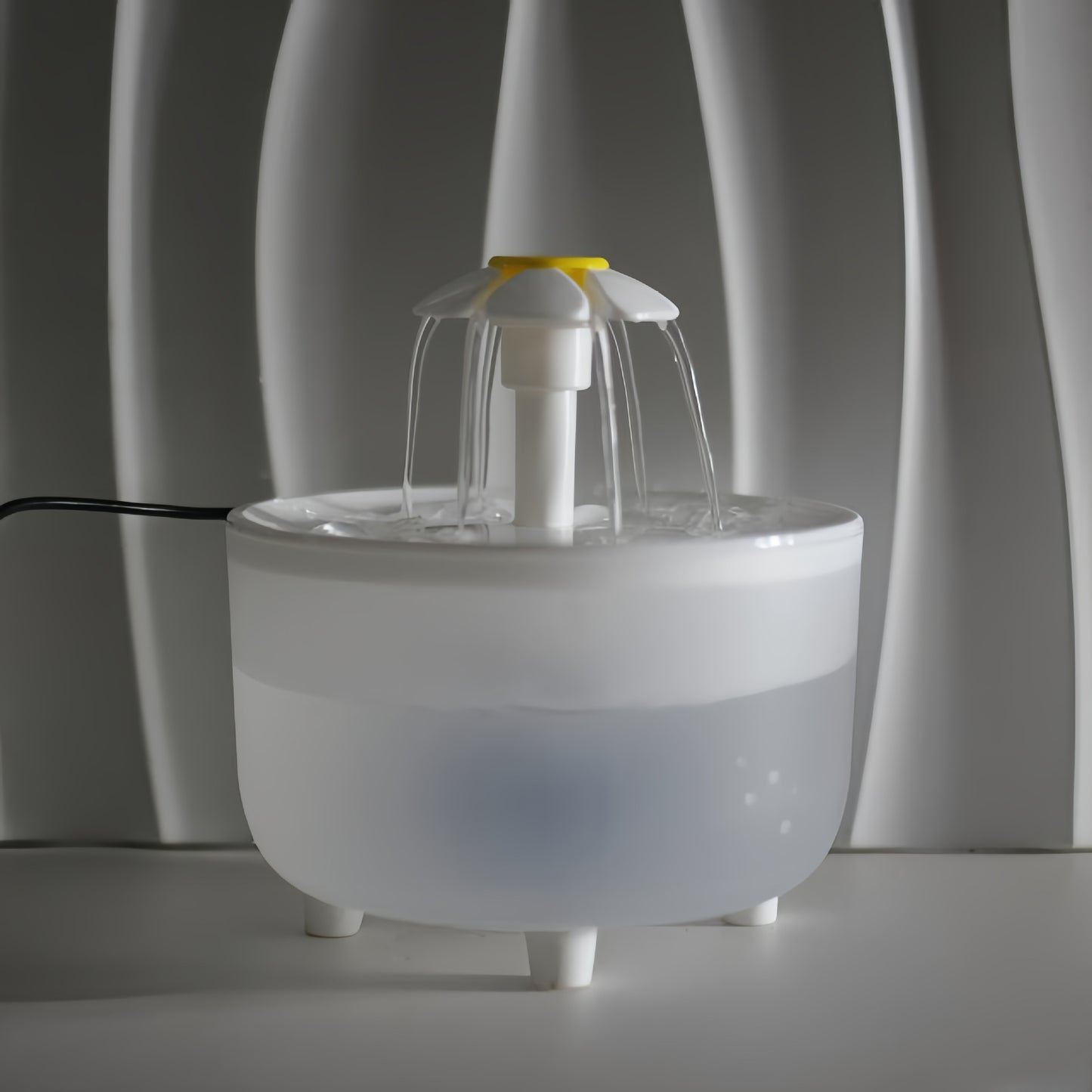 Cat Water Fountain 2L Automatic Circulating Flower Design with LED Light and Filter for Healthy Hydration