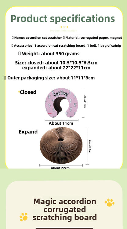 Magnetic Organ Style Corrugated Paper Cat Scratching Board Wear Scratch Resistant Toy