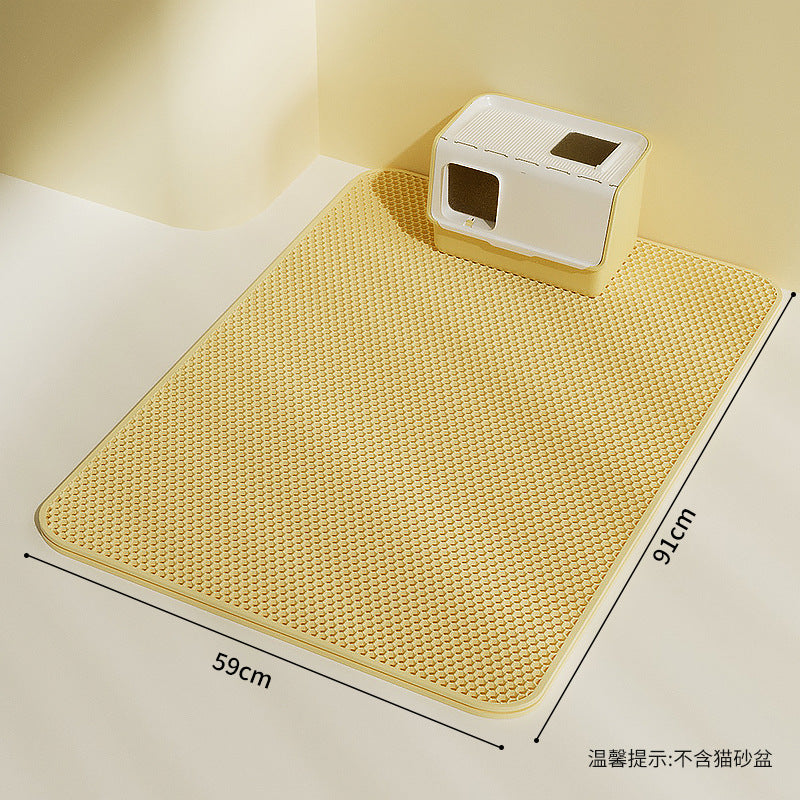 Extra Large Cat Litter Mat Heavy Duty Anti Tracking Litter Box Mat with Low Profile Edge Non Slip Bottom for Kitty Litter Containment