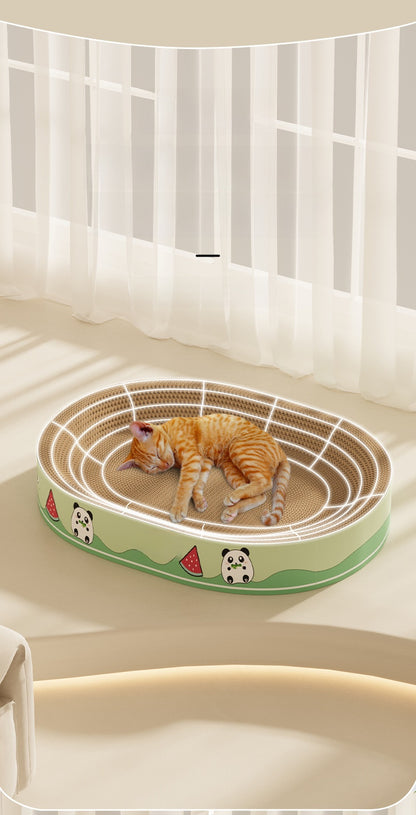 Round Cat Scratching Board Durable Non-Shedding Oval Cat Scratching Basin Extra Large All-Season Cat Bed Cat Claw Board Scratch-Resistant