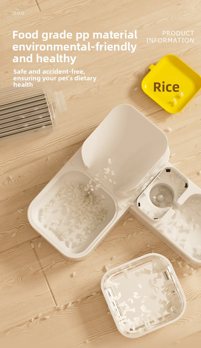 Stainless Steel Cat Bowl Dog Bowl Automatic Water Dispenser with Dry Wet Food Separation Large Capacity Pet Feeder Drinking Fountain Quiet Pump