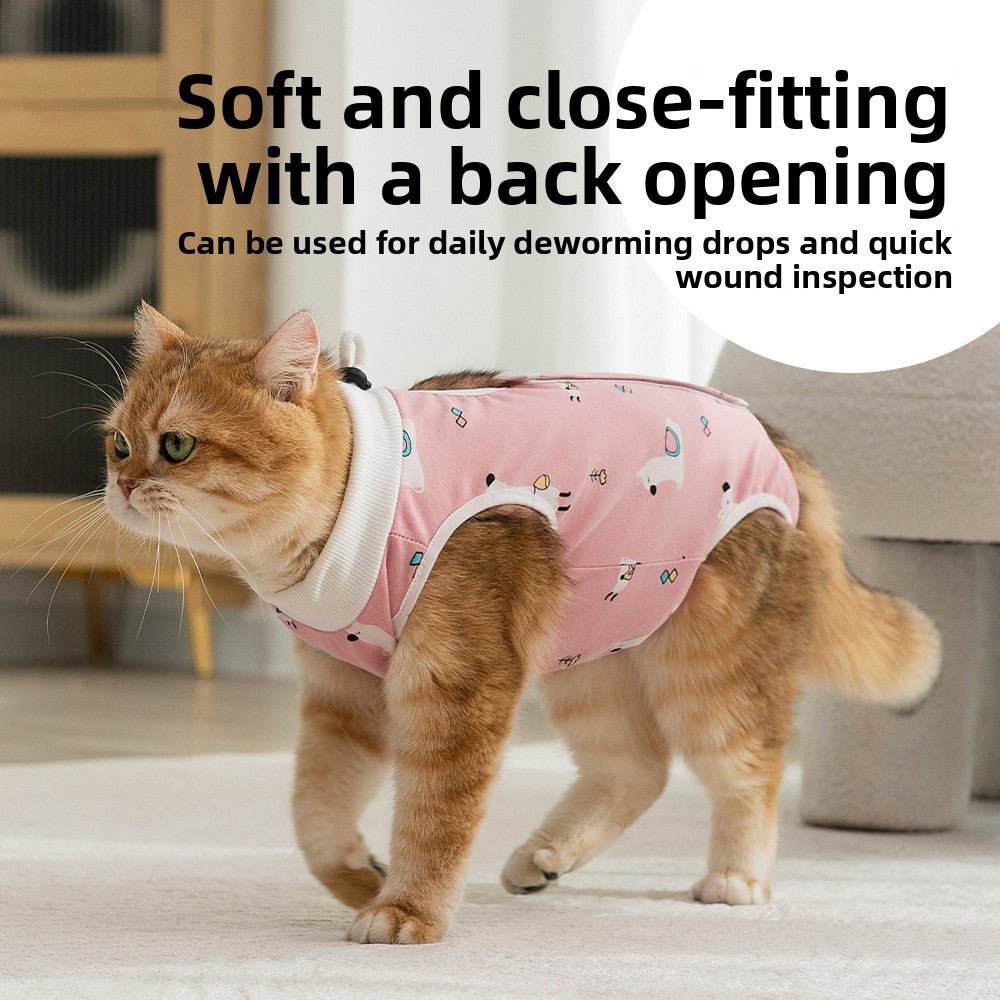 Post Surgery Cat Recovery Suit for Female Cats Anti Lick Cone Alternative Soft Breathable Pet Surgical Suit Spay Neuter Recovery