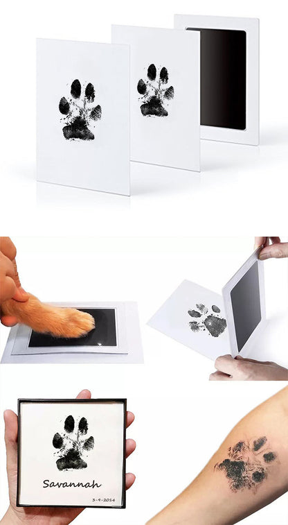 Washable Pet Paw Print Ink Pad Set DIY Memorial Keepsake for Dog Cat Puppy Kitten Create Your Own Pawprint Photo Album