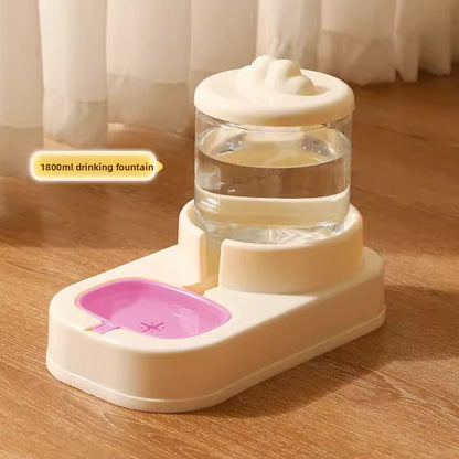 Large Capacity 5L Automatic Pet Feeder and Waterer Combo Adjustable Height Dog Cat Bowl Set with Non Slip Base