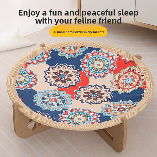 AllSeason Bungee Trampoline Nest Round Cat Scratching Mat Ethnic Sisal OnePiece Board Dropshipping