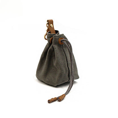 Portable Pet Dog Snack Bag Outdoor Drawstring Canvas Dog Food Bag Dog Supplies