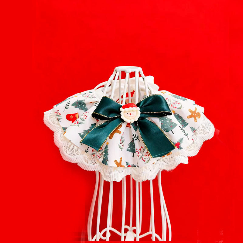 Christmas Special Pet Saliva Towel Scarf for Dogs Cats Festive Triangular Bib Decor