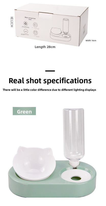 Slanted Neck Protection Automatic Water Refill Pet Bowl for Cats