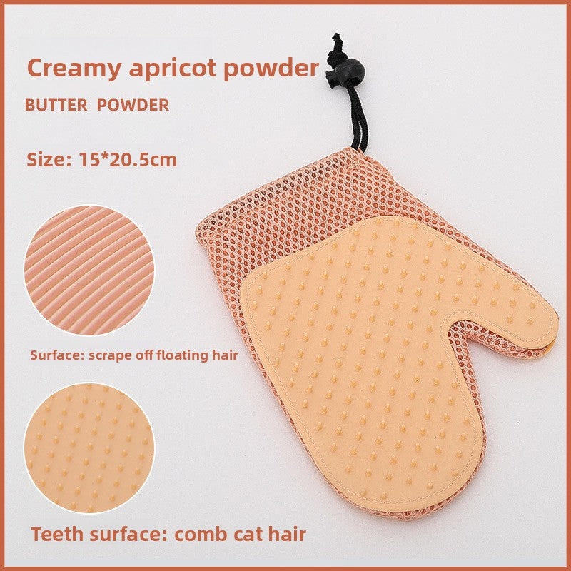 Pet Grooming Gloves Brush Dog Cat Shedding Hair Removal Cleaning Essential Supplies
