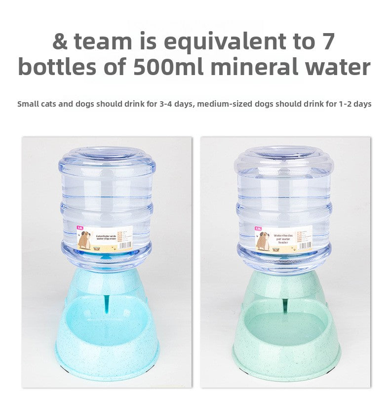 Large Capacity 3.8L Automatic Pet Feeder Dog Waterer Bowl Wheat Straw Eco Friendly Pet Supplies