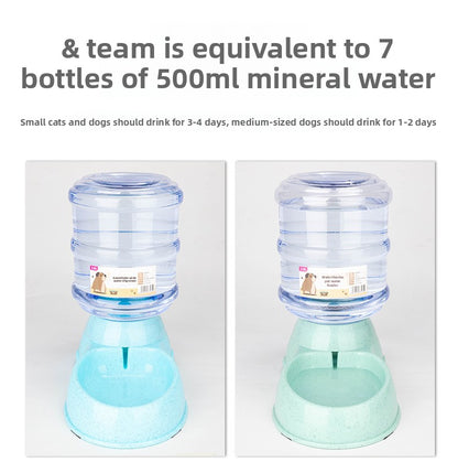 Large Capacity 3.8L Automatic Pet Feeder Dog Waterer Bowl Wheat Straw Eco Friendly Pet Supplies