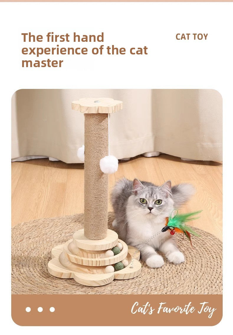 WearResistant Sisal Cat Scratching Post Board Toy for Vertical Climbing Boredom Relief