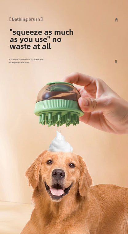 Pet Spa Shower Brush with Massaging Bristles for Dogs and Cats