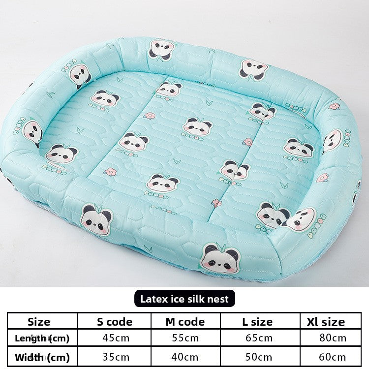 Ice Silk Dog Sleeping Mat Summer Cooling Pet Bed Cat Washable Ice Mat