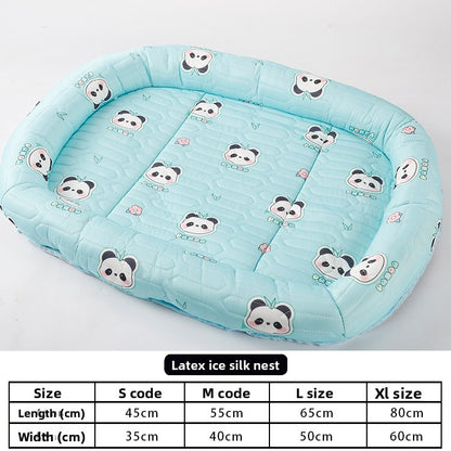 Ice Silk Dog Sleeping Mat Summer Cooling Pet Bed Cat Washable Ice Mat