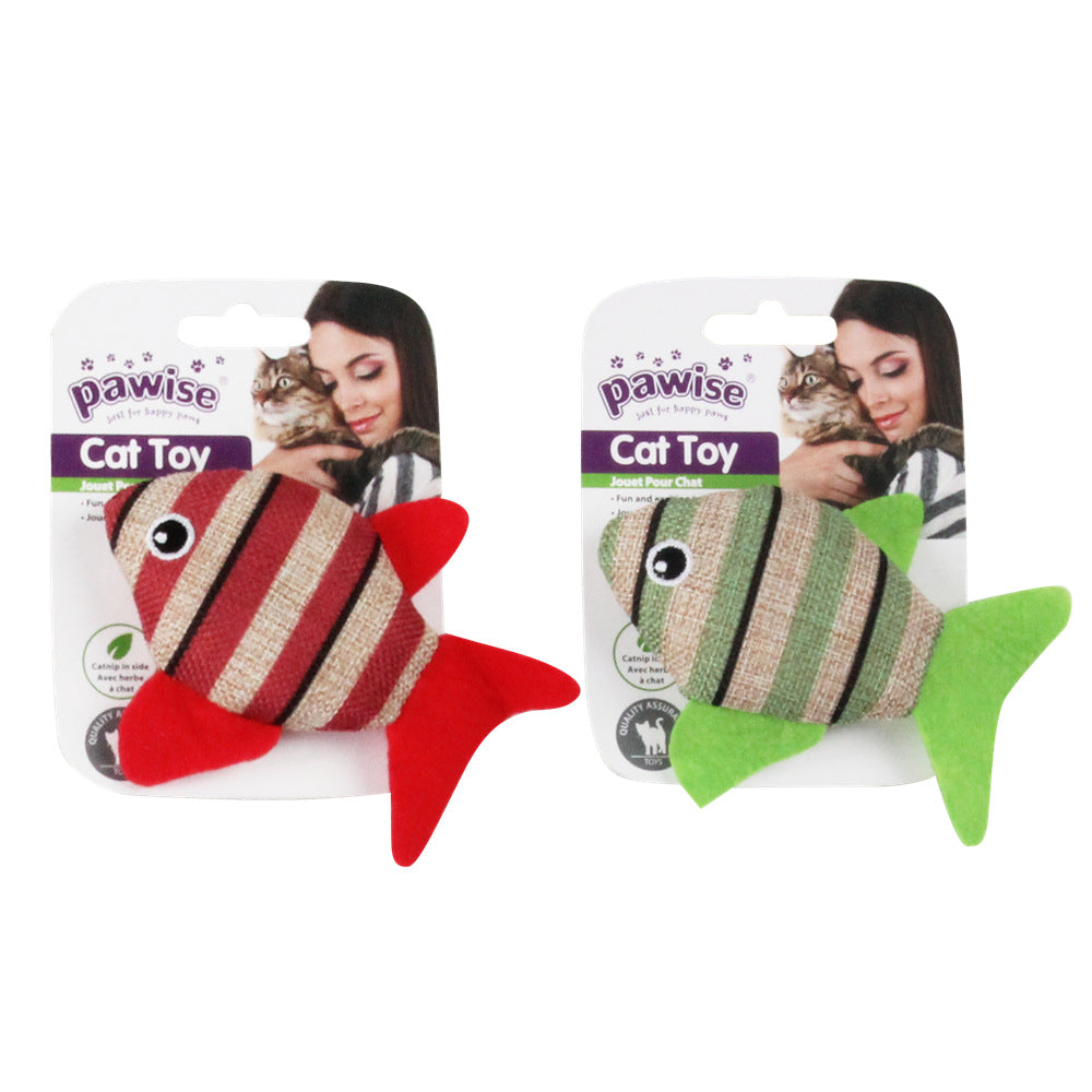 Durable Striped Sisal Cat Toy for Self-Entertainment Teeth Cleaning Play