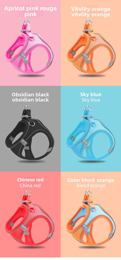 New Pet Vest-Style Pet Harness Reflective Breathable Cat Dog Leash Walking Leash Dropshipping