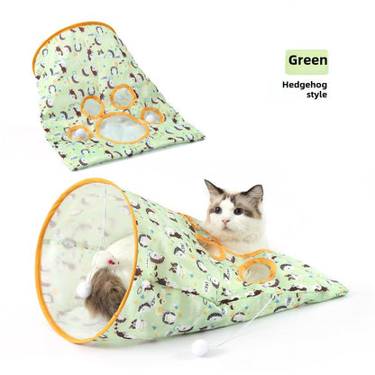 Túnel plegable para gatos con sonido para que jueguen las mascotas 