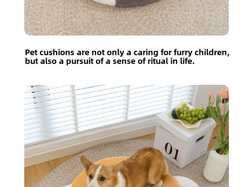 Pet Cartoon Cat Mat Breathable Antibacterial Oxygen Fiber Removable Washable All Seasons Durable Bite-proof Dog Bed Plush Mat