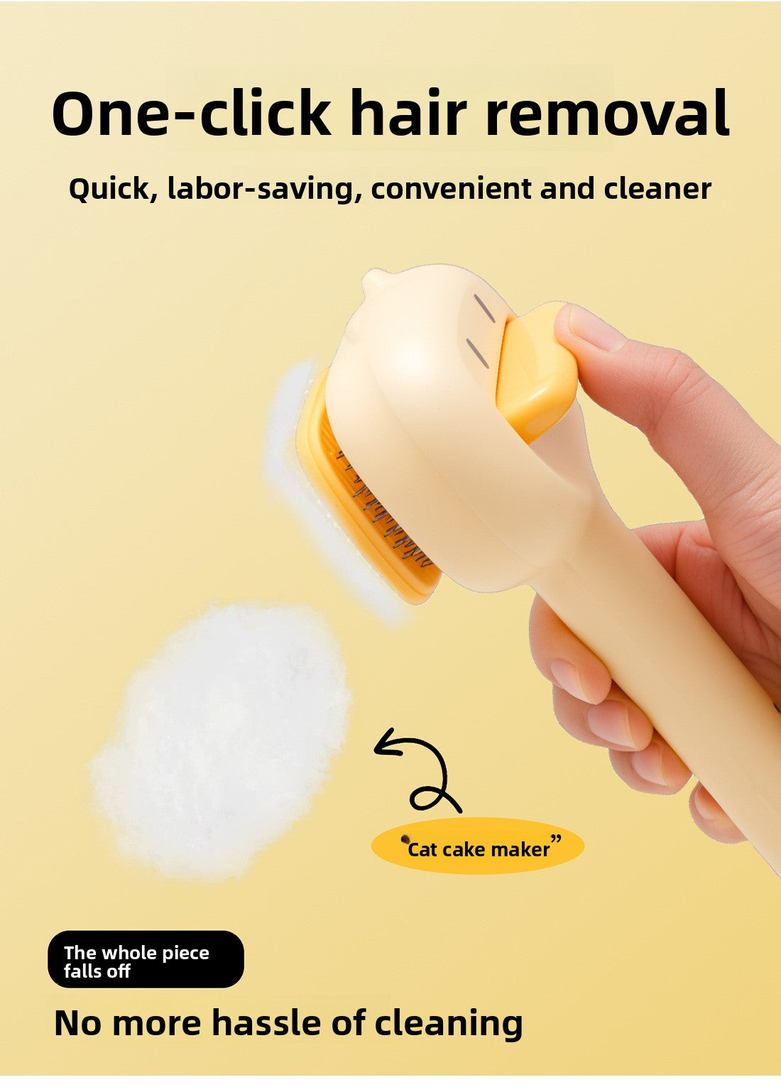 Magic Pet Hair Remover Comb Self Cleaning Cat Brush for Shedding Gentle Detangling and Massage Tool for Cats Dogs to Reduce Loose Fur and Mats