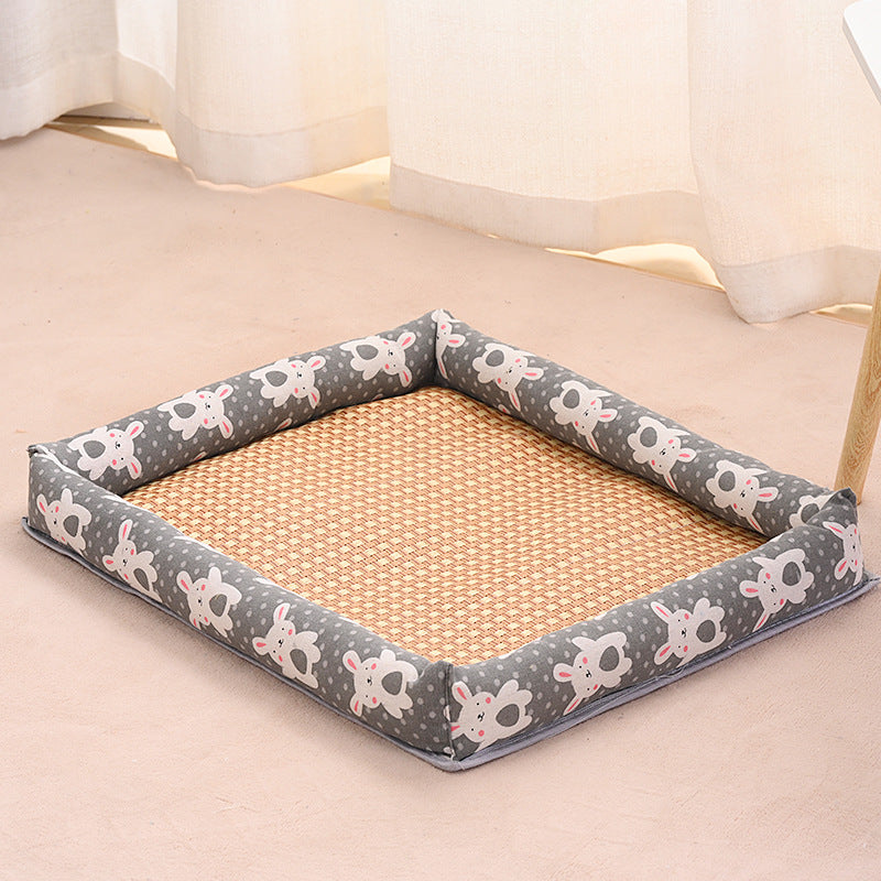 Pet Supplies Summer Cooling Mat Nest Rattan Woven Ice Bed for Cats Sleep