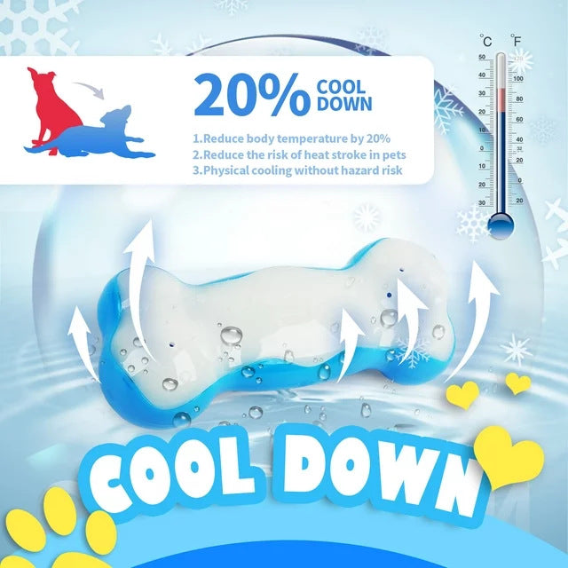 Dog Summer Refreshing Ice Ball Bone Soft Gel Chew Toy