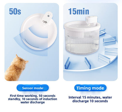 Pet Water Dispenser Smart Sensor Cat Automatic Water Feeder Circulation Non-Electric Large Capacity Long Battery Life