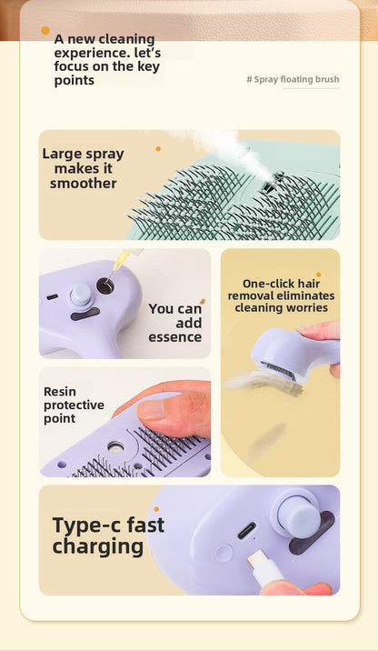 Pet Grooming Spray Comb for Cat Dog Hair Detangling Cleaning