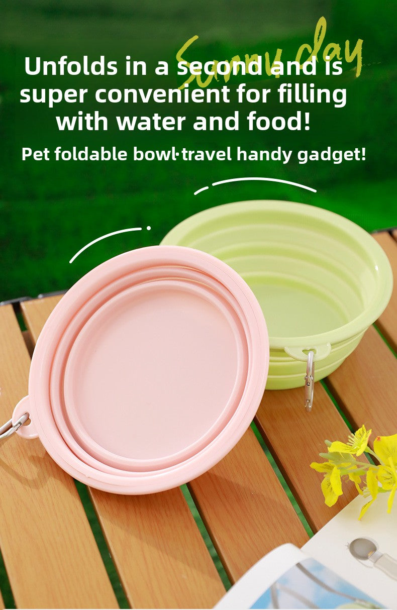 Portable Collapsible TPE Dog Food Drinking Bowl