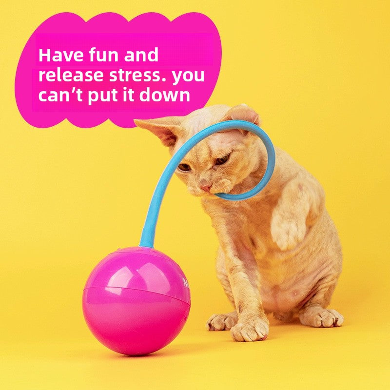 Automatic Electric Cat Toy with Irregular Sliding Magic Spinning Ball for Self-Entertainment