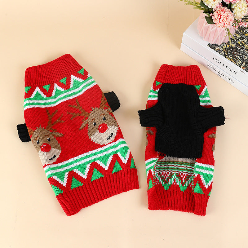 Pet Clothes Christmas Knitwear High Quality Dog Clothes Cat Clothes plus-Sized Thickened