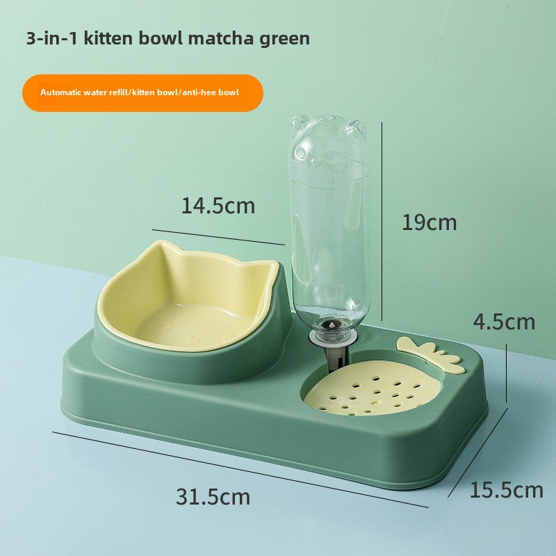 Pet strawberry cat bowl automatic water dispenser non-wet mouth Pet Bowl anti-spill food Bowl Pet Bowl dog bowl